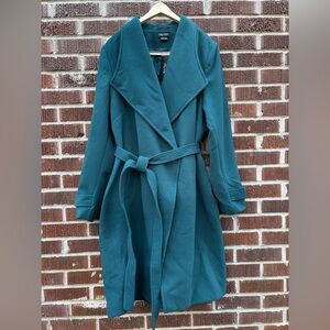 City Chic Coat Womens Size L Teal Green Coat So Chic 1 Button 2 Pockets New